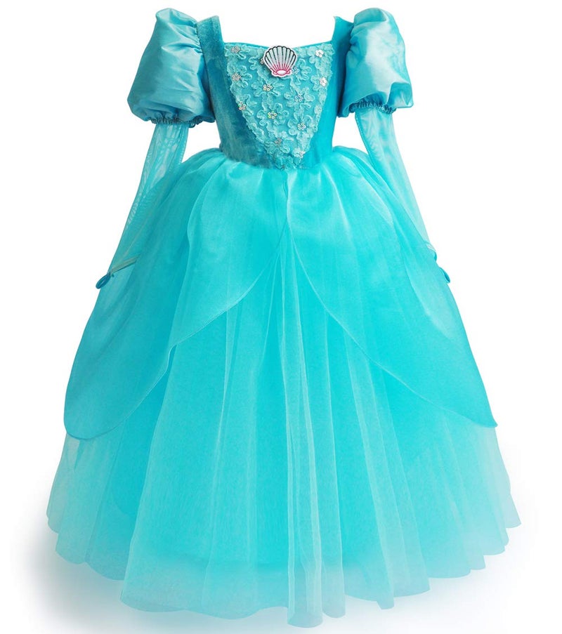 CQDY Little Mermaid Ariel Princess Dress Cinderella Halloween Costumes Dress Up Party Girls Cosplay Kids Ball Gownâ€¦ - Image 5